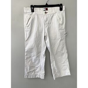 Vintage Tommy Hilfiger Low Rise White Cargo Capri Pants Juniors Sz 7